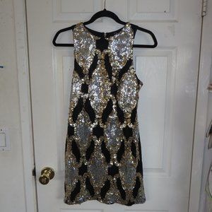 KimCine Sleeveless knit and sequin dress